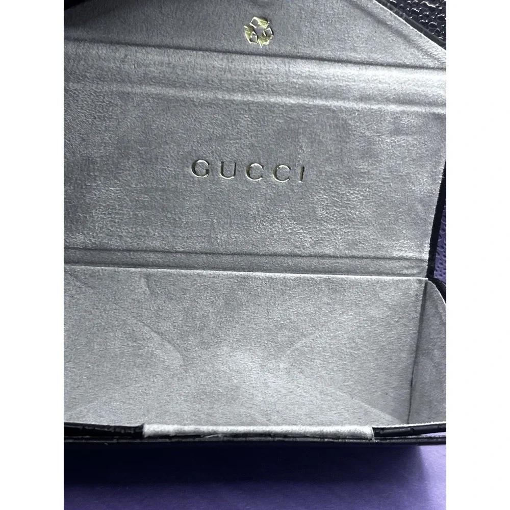 GUCCI Brown Authentic Logo Eyeglasses Sunglasses SemiHard Case PreOwned EUC-MINT